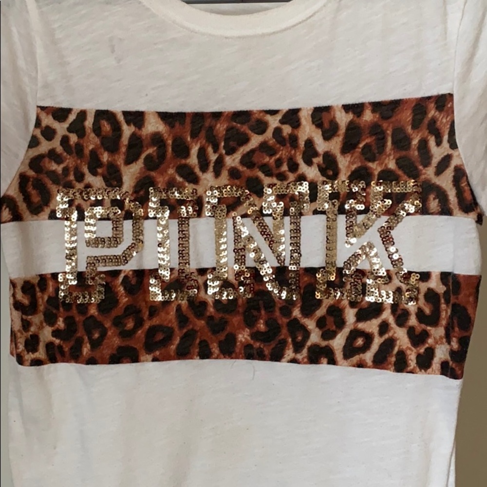 Victoria Secret PINk cheetah print tshirt